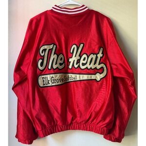 Vintage Women's Size S August Sportswear Varsity Jacket Red 'The Heat'  Softball